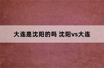 大连是沈阳的吗 沈阳vs大连